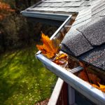 Autumn,leaves,in,a,rain,gutter,on,a,roof